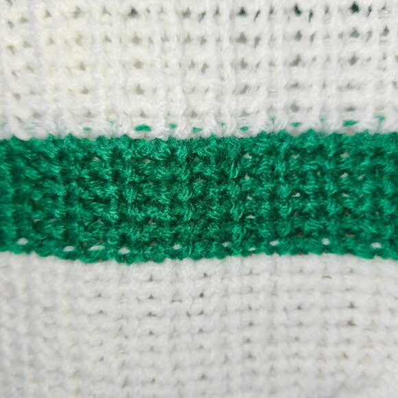 25058 NWT!!! LOVE CHANGE ITALY Kelly Green & White Stripe Sweater 1X - Picture 8 of 10